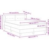 Box Spring Krevet s Madracem Tamnosmeđi 140x190 cm Tkanina | shoptok.hr