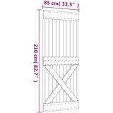  Klizna vrata Prirodna i bijela 85 x 210 cm Čvrsta borovina | shoptok.hr