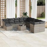 Maison Chic Seti vrtnega pohištva - Vrtna garnitura - Vrtni pohištvo set 12-delna z blazinami siva poli ratan, (21810179) | Shoptok.si