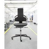 Dauphin Vrtljiv delovni stol, s kolesi, PU-pena, črna | Shoptok.si