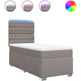 vidaXL Krevet s oprugama i madracem smeđesivi 90x190 cm od tkanine | shoptok.hr