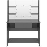  Stolić za šminkanje LED 100 x 40 x 135 cm MDF sjajni sivi | shoptok.hr