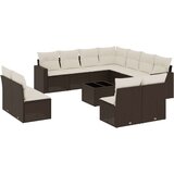vidaXL 12-dijelni set vrtnih sofa od poliratana s jastucima smeđi | shoptok.hr