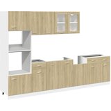  7-dijelni set kuhinjskih ormarića "Lyon" hrast Sonoma, inženjersko drvo Smeđa | Shoptok.si