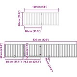 vidaXL Vrata za pse s vratašcima 8 panela sklopiva 640 cm drvo topole | shoptok.hr