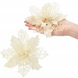  Božićni ukras “Božićna zvijezda” promjera 16 cm, bež | shoptok.hr