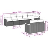  8-dijelni set vrtnih sofa od poliratana s jastucima sivi | shoptok.hr