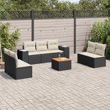 vidaXL 8-dijelni set vrtnih sofa od poliratana s jastucima crni | shoptok.hr