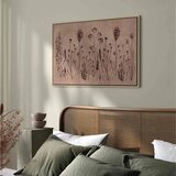  Slika - Wildflowers – black plants on lime-wash background 120x80 U prirodnom drvenom okviru | shoptok.hr