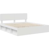  Konstrukcija postelje Bela 180 x 200 cm Masivno borovo les, (5000102801) | Shoptok.si