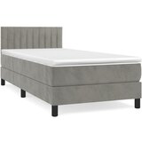 Maison Chic Box spring postelja - Vzmetna postelja z vzmetnico svetlo siv 90x190 cm žamet SL582, (21910206) Cene