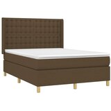  box spring s madracem LED tamnosmeđi 140x200 cm tkanina | shoptok.hr