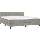 Box spring postelja z vzmetnico svetlo siva 180x200 cm žamet, (20790613) | Shoptok.si