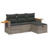  4-dijelni set vrtnih sofa od poliratana s jastucima sivi | shoptok.hr