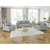 Ropez Svetlo siv fotelj iz rebrastega žameta Ariella – | Shoptok.si