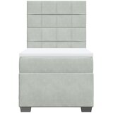Box spring krevet s madracem svjetlosivi 100x200 cm baršunasti | shoptok.hr