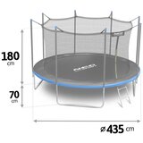  Vrtni trampolin Neo-Sport 14 ft / 435 cm s unutarnjom zaštitnom mrežom i ljestvama | shoptok.hr
