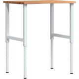 vidaXL Radni stol svijetlosmeđi 80x60x(71 5-98) cm masivno drvo hrast - Bijela i svijetlo smeđa 80 x 60 x (71.5-98) cm | shoptok.hr