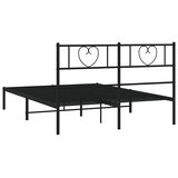  Metalni okvir za krevet s uzglavljem crni 150x200 cm | shoptok.hr