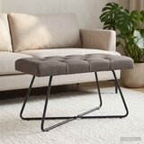  Klupa s gumbastim tkanjem Tamno smeđa 80 x 40 x 46 cm Tkanina | shoptok.hr