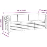  Set vanjskih sofa s jastukom 3 Komad Smeđa Čvrsto drvo akacije | shoptok.hr