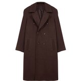 Trendyol Brown Loose Fit Double Breasted Long Stitched Winter Coat | shoptok.hr