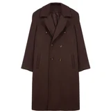 Trendyol Brown Loose Fit Double Breasted Long Stitched Winter Coat