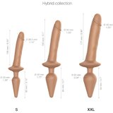 Strap-On-Me / Swith Realistic S - 2u1 silikonski dildo (tamni prirodni) | shoptok.hr