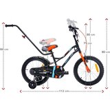  Dječji bicikl guralica Tiger 16" crni-narančasti-tirkizni | shoptok.hr