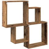 vidaXL Zidna polica staro drvo 80x15x78,5 cm konstruirano drvo | shoptok.hr