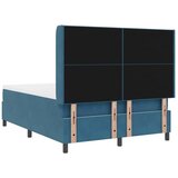 Box spring krevet s LED trakama Plava 160 x 200 cm Baršun - Tamno plava 160 x 200 cm Prošiveno gumbima | shoptok.hr