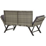 Poli Vrtna klop z blazinami 176 cm siv poli ratan | Shoptok.si