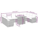 vidaXL 11-dijelni set vrtnih sofa od poliratana s jastucima sivi | shoptok.hr
