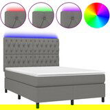 Maison Chic Box spring postelja - Vzmetna postelja z vzmetnico LED temno siva 140x200 cm blago SL3331, (21903953) | Shoptok.si