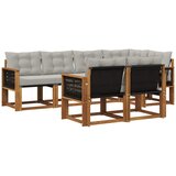 vidaXL Zunanja garnitura za sedenje 7 pcs Naravna in svetlo siva, (5000281319) | Shoptok.si