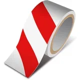 opozorilni trak rdeče - bel 50mm 33m