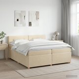  Boxspring krevet s madracem Krem 200 x 200 cm Tkanina | shoptok.hr