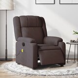  The Living Store Električni masažni naslanjač temno rjavo blago - Električni Masažni Stol, (21447326) | Shoptok.si