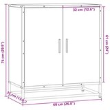  Komoda boja hrasta 68x35x76 cm konstruirano drvo i metal Slike