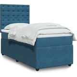 Box spring krevet s madracem plavi 90x200 cm baršunasti | shoptok.hr