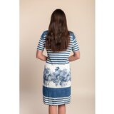 Fenzy Plus Size Midi Obleka S Potiskom, Modra | Shoptok.si