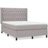 vidaXL Box spring postelja z vzmetnico svetlo siva 140x200 cm blago, (20726168) Cene