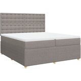 vidaXL Box spring postelja z vzmetnico taupe 200x200 cm blago, (21305169) | Shoptok.si