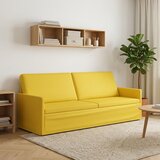 SOFA za 3 osobe Svijetlo žuta 220 x 81 x 82 cm Tkanina Slike