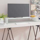 vidaXL Stalak za TV/Monitor Stakleni Bijeli 90x30x13 cm | shoptok.hr