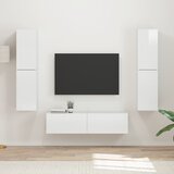  Set TV komoda 6 pcs Visoki sjaj bijela Konstruirano drvo | Eponuda.com