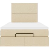vidaXL Otomanski okvir kreveta s madracem krem 120x200cm od tkanine | shoptok.hr