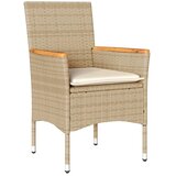  3-dijelni vrtni blagovaonski set s jastucima poliratan i staklo Bež 90 x 90 x 75 cm | shoptok.hr