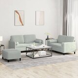  3-dijelni set sofa s jastucima svjetlosivi baršunasti | shoptok.hr