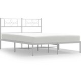 Maison Chic kovinski posteljni okvir - dvoposteljna postelja - zakonska postelja z vzglavjem bel 120x200 cm, (21693242) | Shoptok.si